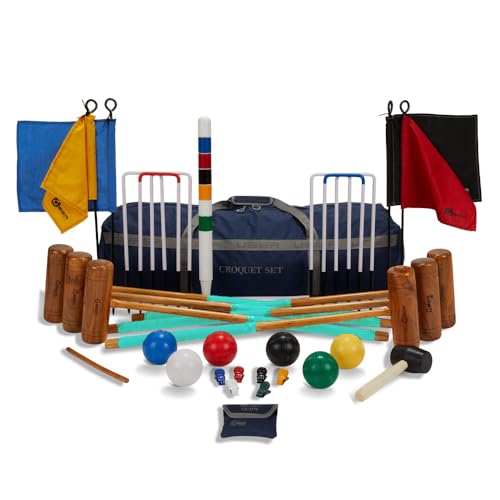 Uber Games 6-Player Pro Croquet Set with Nylon Storage Bag