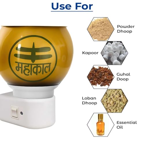 Image of Mahadev Kapur Dani Electrical Camphor Diffuser for Home Fragrance /Camphor Diffuser Burner for Puja Essentials /Electric Kapurdani with Night Lamp /Karpuram Machine