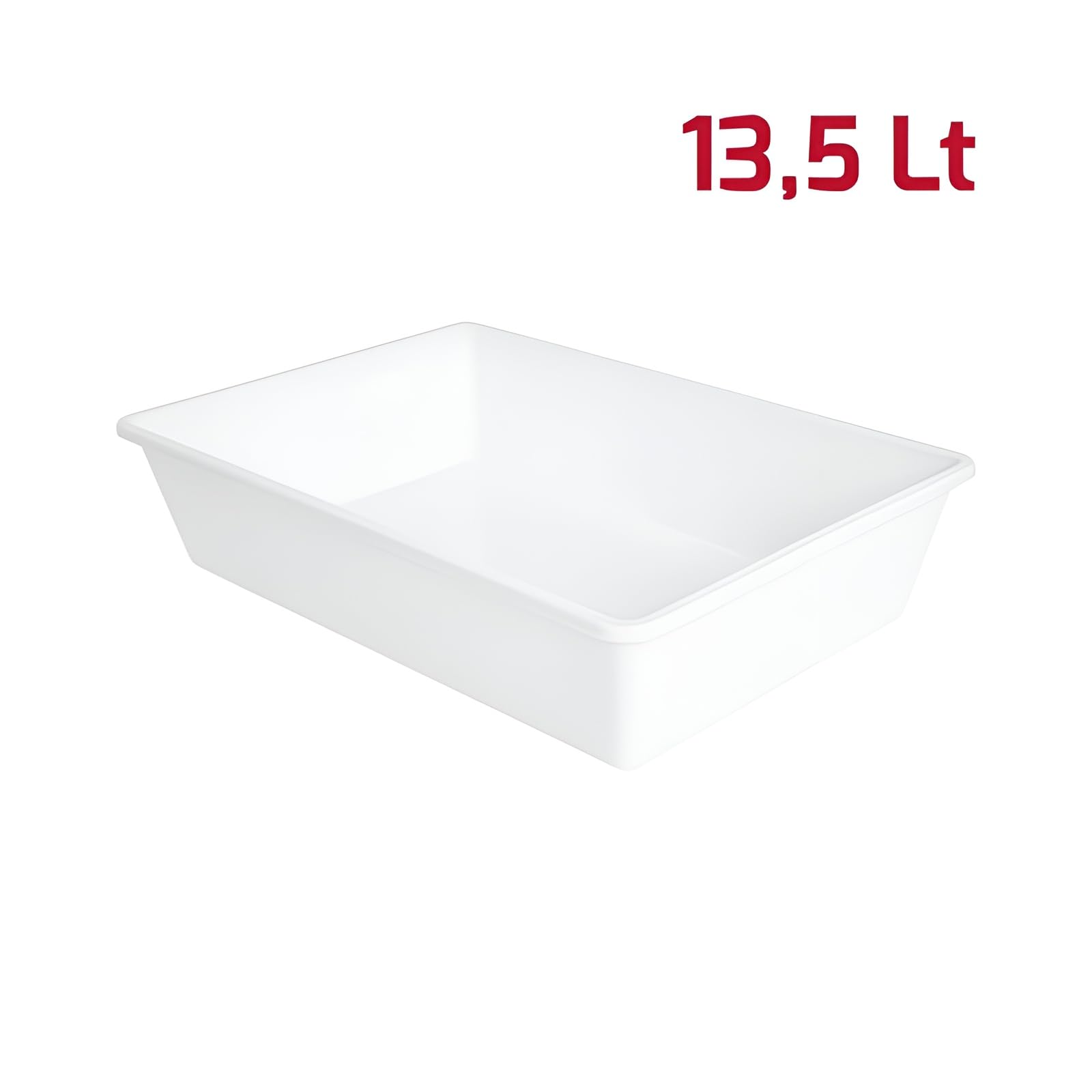 Vaschetta frigo bianca 50x34 h11 litri 13.5 bacinella certificata per alimenti conservazone cibi e trasporto ideale uso professionale pizzeria ristoranti hotel pub