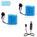 2pcs 600mAh Li-ion Battery, 7.4V（2 3.7V ） Li-ion Batteries with USB Charger for UDI UDI001, 2s Battery 15C Replacement Battery for Venom RC Boat