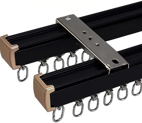 Heavy Duty Double Row Curtain Track - Silent Ceiling/Wall Mount for Room Dividers & Hospital Curtains - Versatile Heavy-Duty Rail for Easy Installation & Smooth Operation