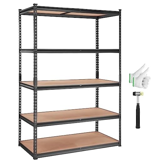 VEVOR Storage Shelving Unit, 5-Tier Adjustable Storage Shelves, 48" L x 24" W x 72" H Heavy Duty Garage Storage Shelves, Metal Shelves for Kitchen Pantry Basement Bathroom Laundry