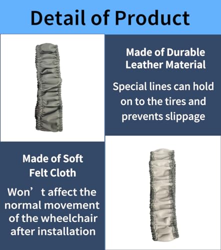 Image of Wheelchair Tyre Covers for 14'' Rear Wheel to Protect Floors Carpets, Non-Slip Wear-Resistant Protective Cover (14inch), blue