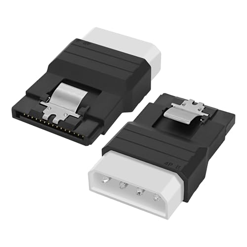 XMSJSIY Adaptador IDE a SATA IDE de 4 pines a SATA de 15 pines de cable de alimentación, convertidor de corriente para discos duros de estado sólido HDD SSD CD DVD Drive – 2 unidades (macho a hembra)