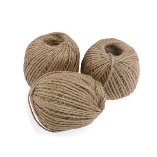 DOITOOL 3 Rollos Cordel De Yute Natural De Cáñamo Metros Hilo De Yute para Manualidades Jardinería y Embalaje De Cordel