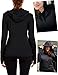 COOrun Women's UPF 50+ Sun Protection Hoodie Jacket Lightweight Full Zip Running Jacket Athletic Workout Top with Thumb Holes Zipper Pockets Black XXL