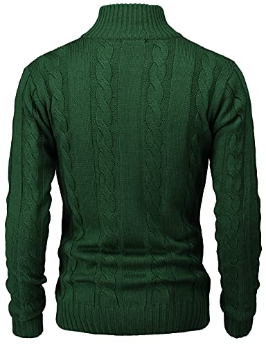 H2H Mens Cable Knitted Heavey Sweater Cardigan Thermal Button Down Closure4