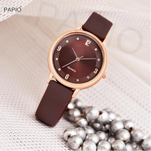 Image of PAPIO Silicone Strap Elegant Women's Analog Wrist Watch for Ladies and Girls | Stylish & Trendy | Premium Strap | Perfect for Casual, Party & Formal Wear