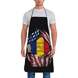 Amerika Und Rumänien: Rumänische Flagge Zerrissen Damen Herren Schürzen Maschinenwaschbar Schürze Verstellbare Kochschürze Für Grillen Gastronomie Salon