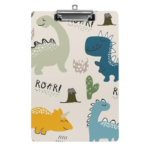 Porte bloc A4 dinosaure vert planchettes à pince porte document