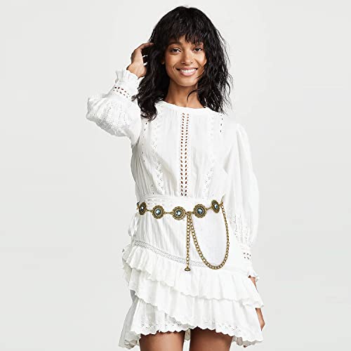 Glamorstar Vintage Chain Belts for Women Western Concho Metal Waist Belt for Dresses2