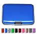 RFID Blocking Aluminum Credit Card Holder for Men & Women, Cool Slim Metal Business Card Case (Blue)