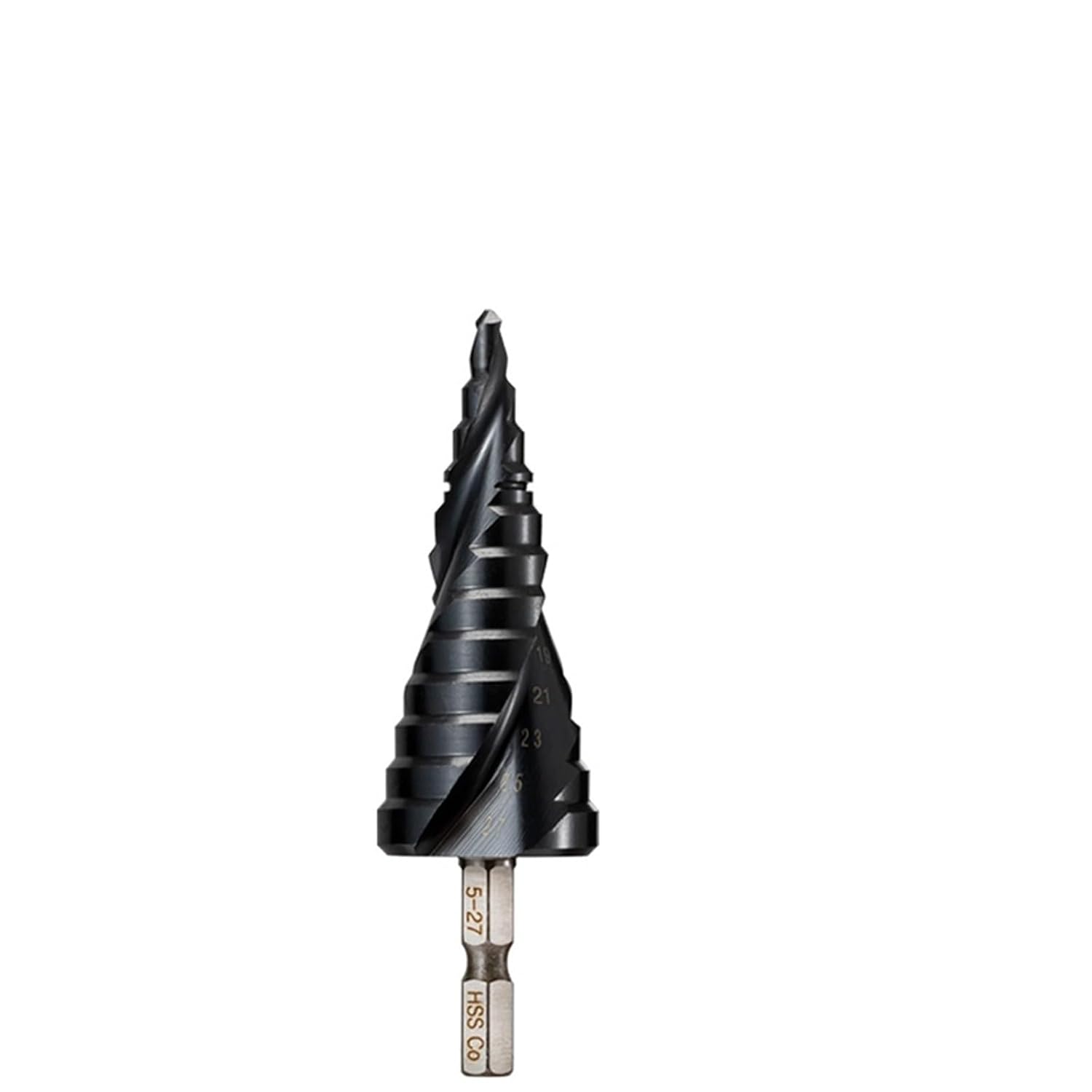 1Pcs M2 M35 TiALN Step Drill Bit HSSCO Cobalt Cone Hex Shank Drill Bits Tool Set Hole Cutter for Metal Stainless Steel(M35 TiALN,4-12mm(9 Steps))