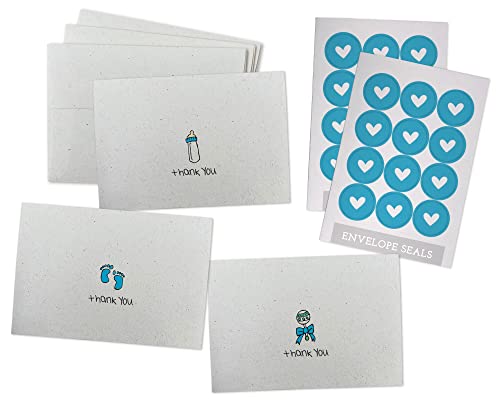 Cartes de remerciement bébé hochet naissance baptême lot de 24