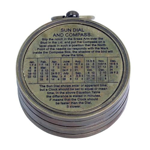 Brújula de bolsillo vintage de latón antiguo – regalo para hombres miniatura 5