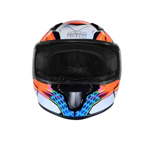 Image of Studds Thunder Full Face Helmet D8 with Clear Visor (Black N10, M)