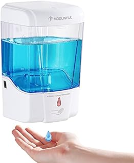 modunful Automatic Soap Dispensers Wall Mounted, Bathroom Touchless Hand Sanitiser Dispenser Unit, Low Voltage Indicator and Nail-Free Installation, ABS Plastic 700ml