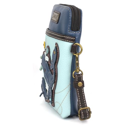 Image of CHALA Ocean Collection Cell Phone Crossbody Purse-Women PU Leather /Canvas Multicolor Handbag with Adjustable Strap