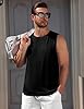 Lonya Men's Vests Crew Neck Summer Casual Beach Holiday Tops Bodybuilding Athletic Workout Running Tank Top Gym Muscle Sleeveless T Shirt Black & White,XXL #1