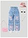 Verdusa Toddler Girl's Distressed Ripped Jean Cargo Pants Y2K Leg Denim Pants with Pockets Light Wash 4 Years