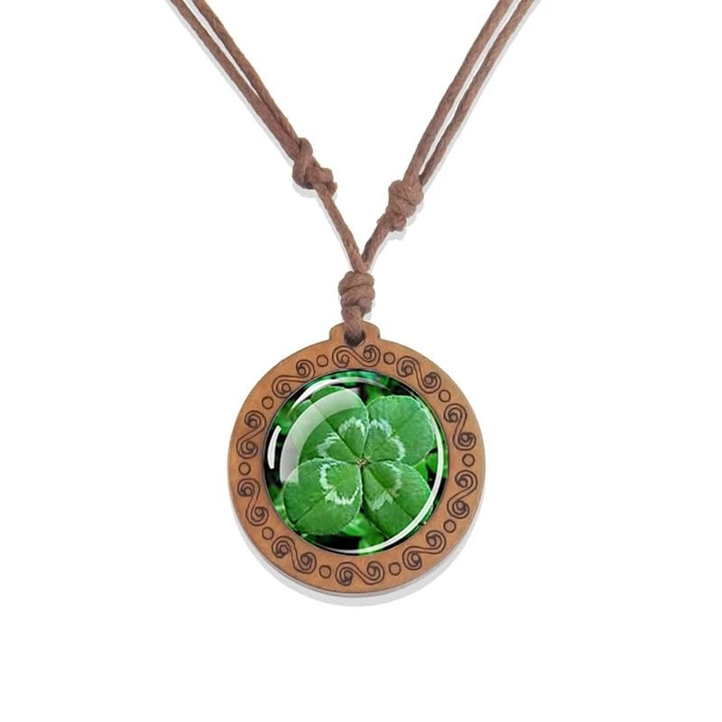 Colliers de Saint-Patrick en Argent 925 collier vert trèfle pour homme