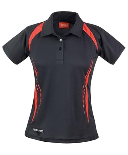 Spiro S177F Ladies Team Spirit Polo Shirt - Black/Red - L