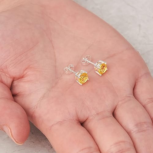 Philip Jones November (Topaz) Birthstone Earrings Created with Zircondia® Crystals - Image 7