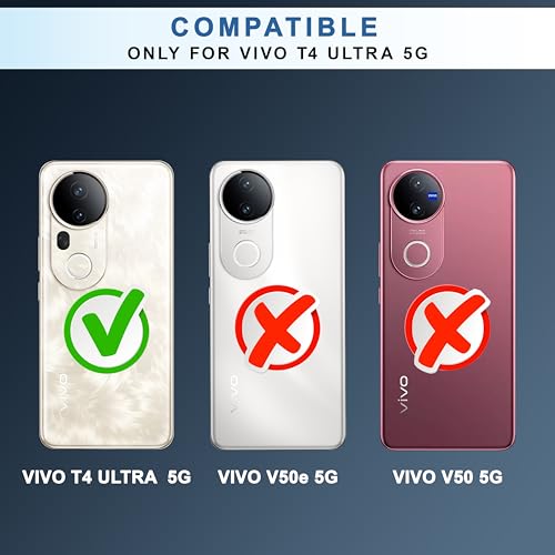 Image of CEDO Backcover for Vivo T4 Ultra (5G) | Camera Protection Bump Shockproof Edge | Ultra Hybrid Transparent Acrylic Clear TPU+PC Hard Backcase Cover (Black)