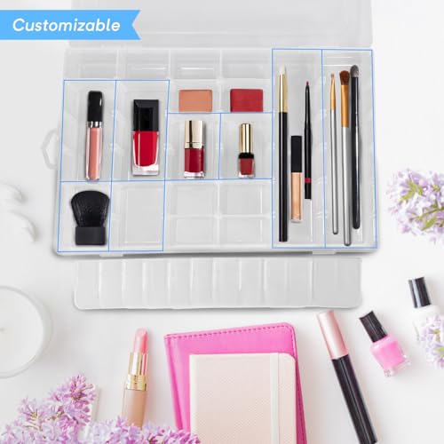 Image of Guyuyii 2 PC 36 Grid Clear Bead Storage Containers with Adjustable Dividers