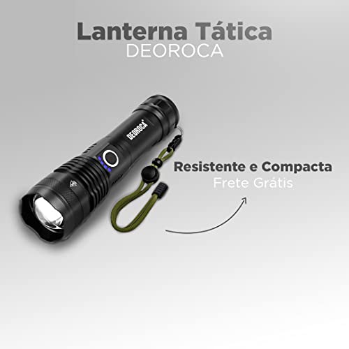 Lanterna Tática Militar LED Recarregável USB de Alto Brilho A Prova D'água para emergências, lanter