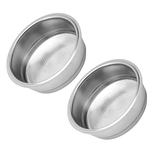 2 cestas de filtro de café de acero inoxidable de 51/58 mm, diseño sin fondo para preparar una sola taza, práctico y resistente, filtro de café sin fondo