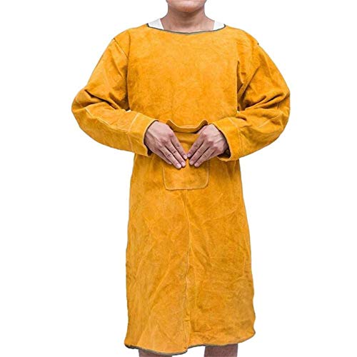 Delantal De Soldador Herramientas, Lona Encerada Multiusos Impermeable Resistente Al Aceite Delantal De Trabajo Con Bolsillos For Herramientas De Pintura Artesanía ( Color : Yellow , Size : XL )