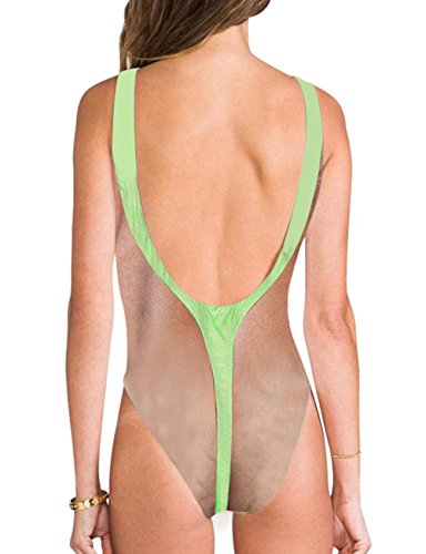 Uideazone Women Funny Chest Hair One Piece Bathing Suit Sexy Backless Padded Swimsuit Beach Wear thumb #1