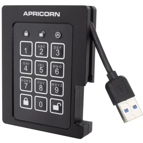 Apricorn 1TB Aegis 싞 SSD 256rbgAFIPS 140-2 x2 ؍ς ϋv USB 3.0 ÍO|[^uhCu (ASSD-3PL256-1TBF)
