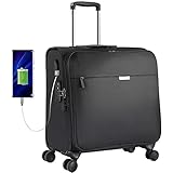 trolley para negocios 🛄【Material duradero】El carro para computadora portátil Hanke está hecho de material resistente a los arañazos. ligero, duradero, funcional, resistente. Poliéster repelente al agua y totalmente forrado para mayor durabilidad. Diseñamos fusibles de goma de 4 esquinas en el borde de la caja para proteger mejor la caja y reducir el desgaste.