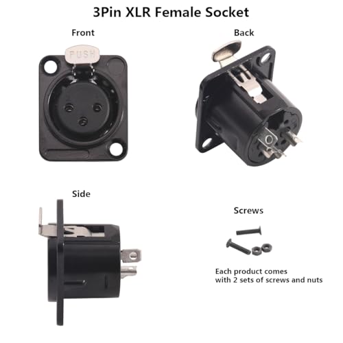 PENGLIN XLR Hembra 3 pines Panel 5 unidades miniatura 2