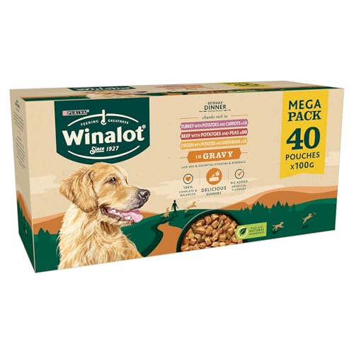 WINALOT Sunday Dinner Mixed in Gravy Wet Dog Food Pouches 40x100g - Image 3