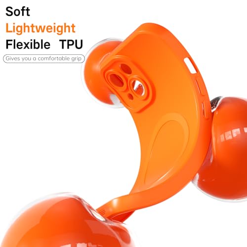 Svanove for iPhone 13 Mini Phone Case Silicone Magnetic, Compatible with Magsafe Case Cute for Women, Girly Bright Color Glossy Jelly Thin Slim Hard Mag Safe Rubber & Camera Cover, Neon Orange by Svanove - Used condition - Image 4