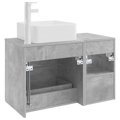 Muebles de baño para ahorrar espacio con este elegante conjunto gris hormigón 7