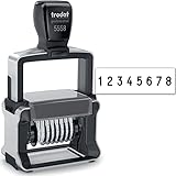 Rubber Stamp Creation Heavy Duty Numberer, 8 Digit Self-Inking Numbering Stamp 5mm Character Height Black