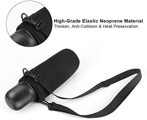 Yosoo Water Bottle Sleeve Portable Neoprene Water Drink Carrying Pouch Bag with Shoulder Strap for Outdoor Camping Hiking Fishing