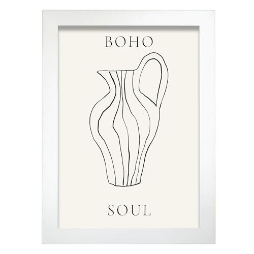 Nacnic Jarrón de cloisonne Lamina. En Jarrones espirituales Poster. Cuadros decorativos estéticos para su sala de estar, dormitorio, hogar Tamaños A4 con marcos blancos