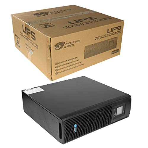 Powercool Intelligent Rackmount 2000VA UPS - 1600W - 3U Line-Interactive UPS with AVR, USB Monitoring, Surge Protection, 2× UK Socket, 3× IEC C13, 2 x RJ45, Generator Compatible | 3x 12V 7Ah Battery
