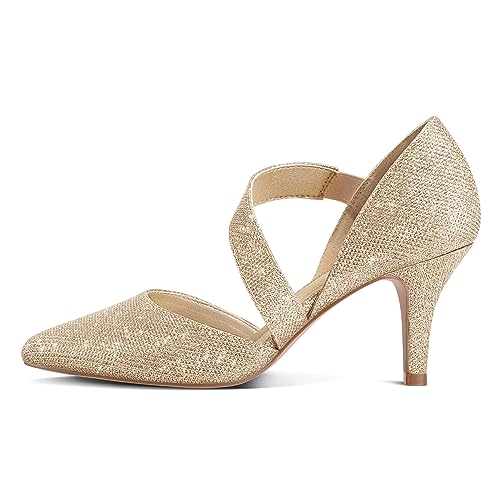 mysoft Women's Pointed Toe Low Stiletto Heel Dress Pumps Shoes - Available in Wide Sizes2