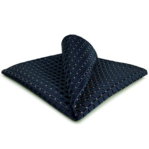 S&W Shlax&Wing Geometric Navy Handkerchief Pocket Squares For Men Xl #TOP6