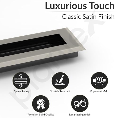 Image of Plantex Sliding Door Handle /Concealed Handle for Sliding Door /224mm Concealed Handle for Wardrobe /Kitchen Cabinet - Pack of 4 (Satin)