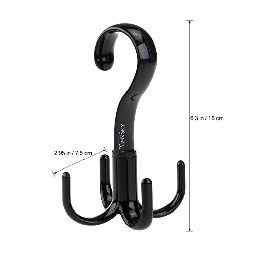 Tinksky Belt Hanger Scarf Tie Rack Holder Hook For Closet Organizer 360 Degree Rotating 3 Pack #TOP4
