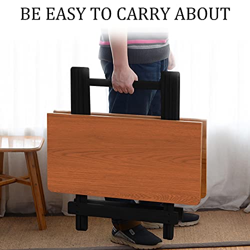 Rukulin Portable Foldable Dining Table Kitchen Table Space Saving Drop Leaf Dinner Table Motorhome Table (Brown) #TOP6