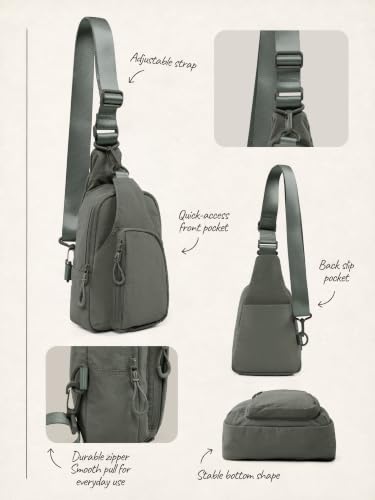 Image of ODODOS Sling Bag with Adjustable Straps Crossbody Chest Bag Lightweight Backpack for Casual Traveling Hiking