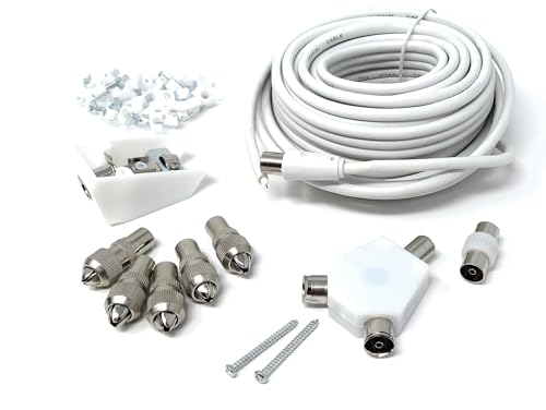 Câble coaxial blindé DRUT 15m pour diviser le signal TV d'antenne